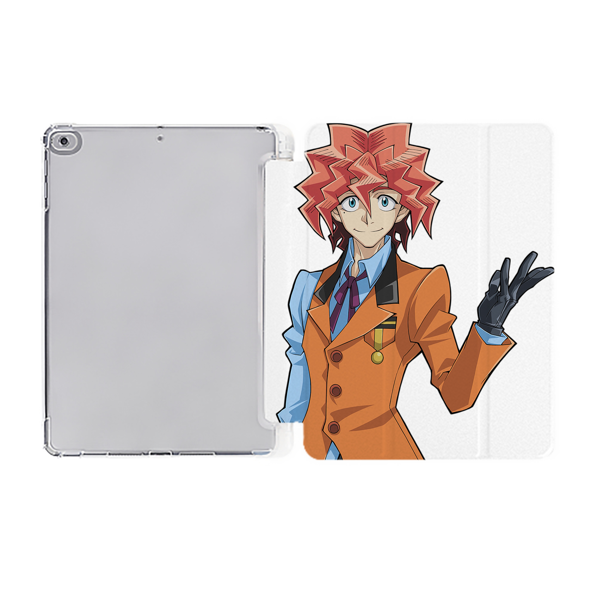 （画像用） 遊☆戯☆王 Yu-Gi-Oh! IPad ケース ペン収納付き 三つ折りスタンド PUレザー×シリコン 対応機種9.5/10.5/10.9インチ